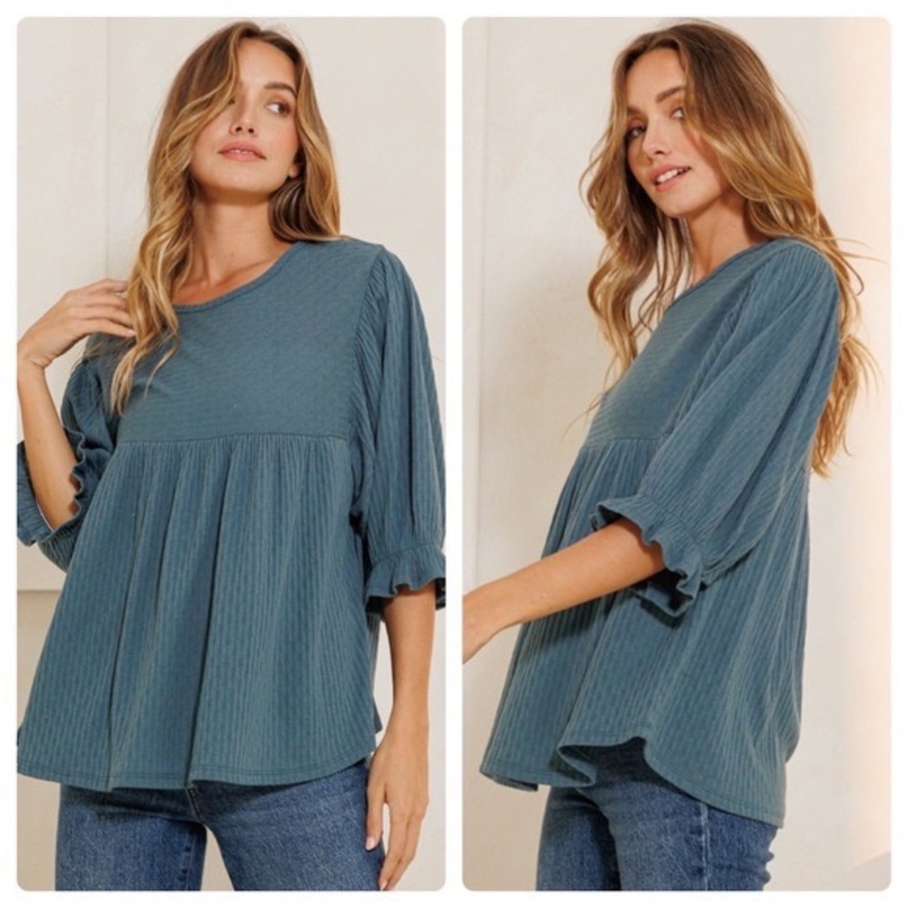 Ces Femme Teal Textured Top